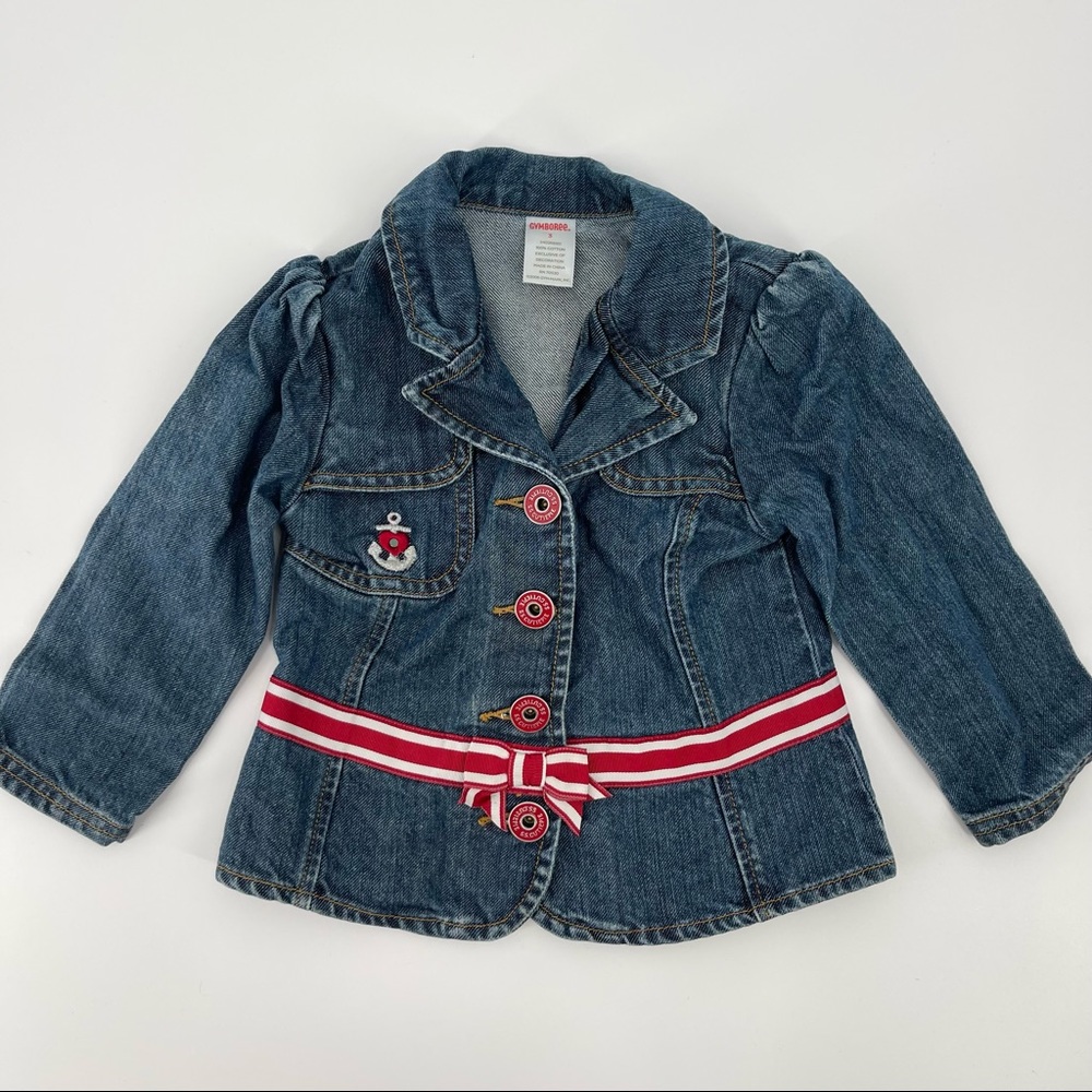 Girls Gymboree Denim Jacket Girls Sz 3 Anchor Jean BonVoyage Sailor
